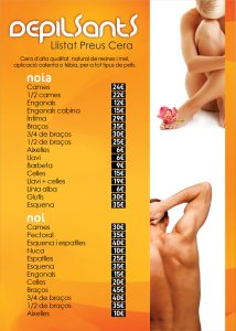 Llistat de preus de depilació amb cera de DepilSants del 2025